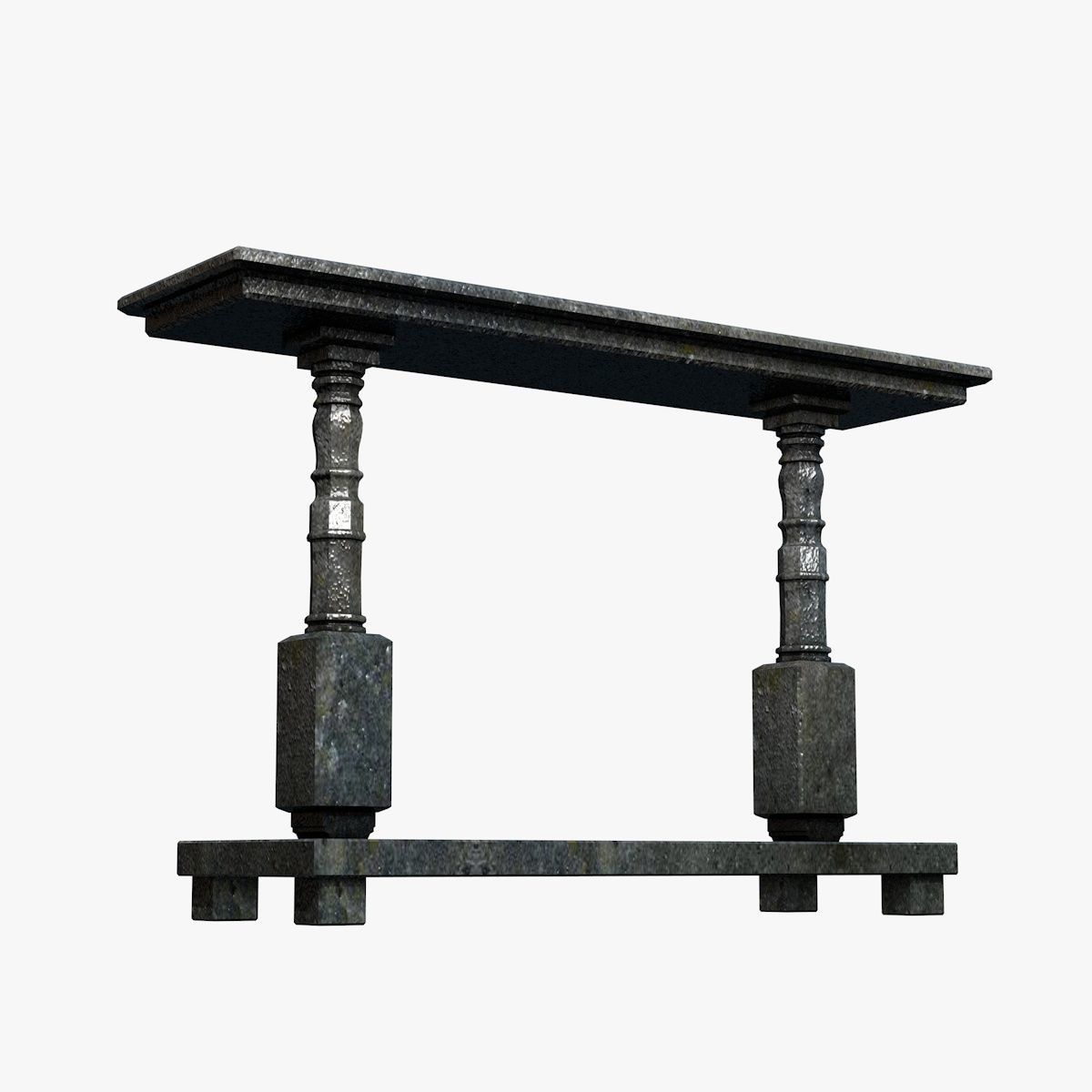 Ancient Black Stone Table Low-poly 3D model_3