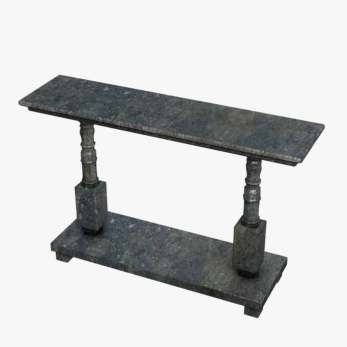 Ancient Black Stone Table Low-poly 3D model_1