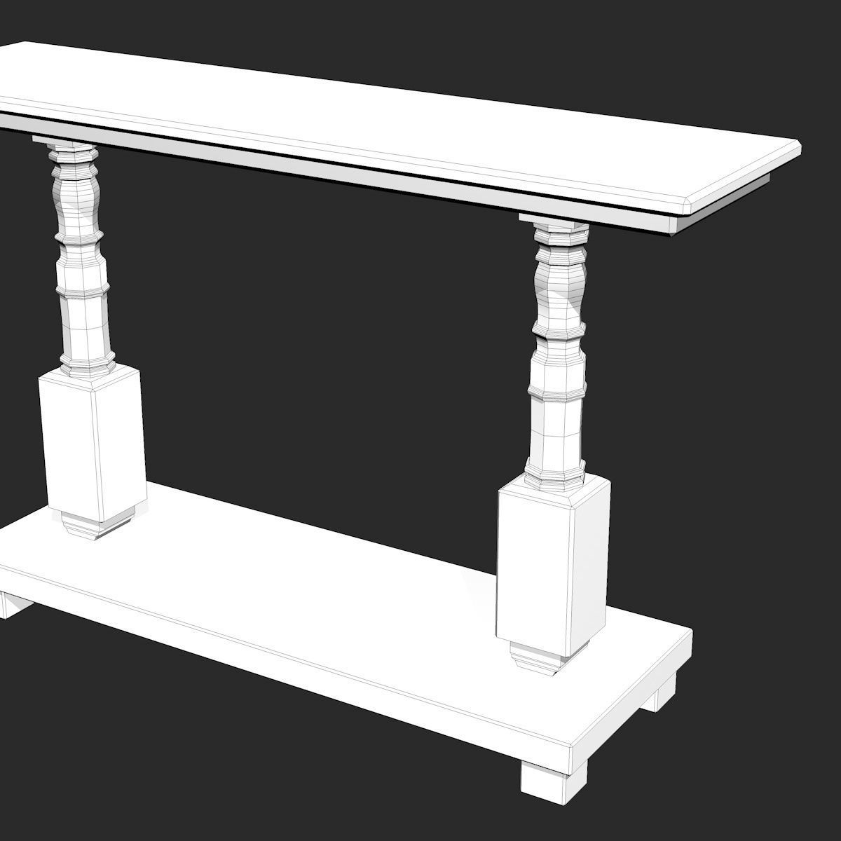 Ancient Black Stone Table Low-poly 3D model_7