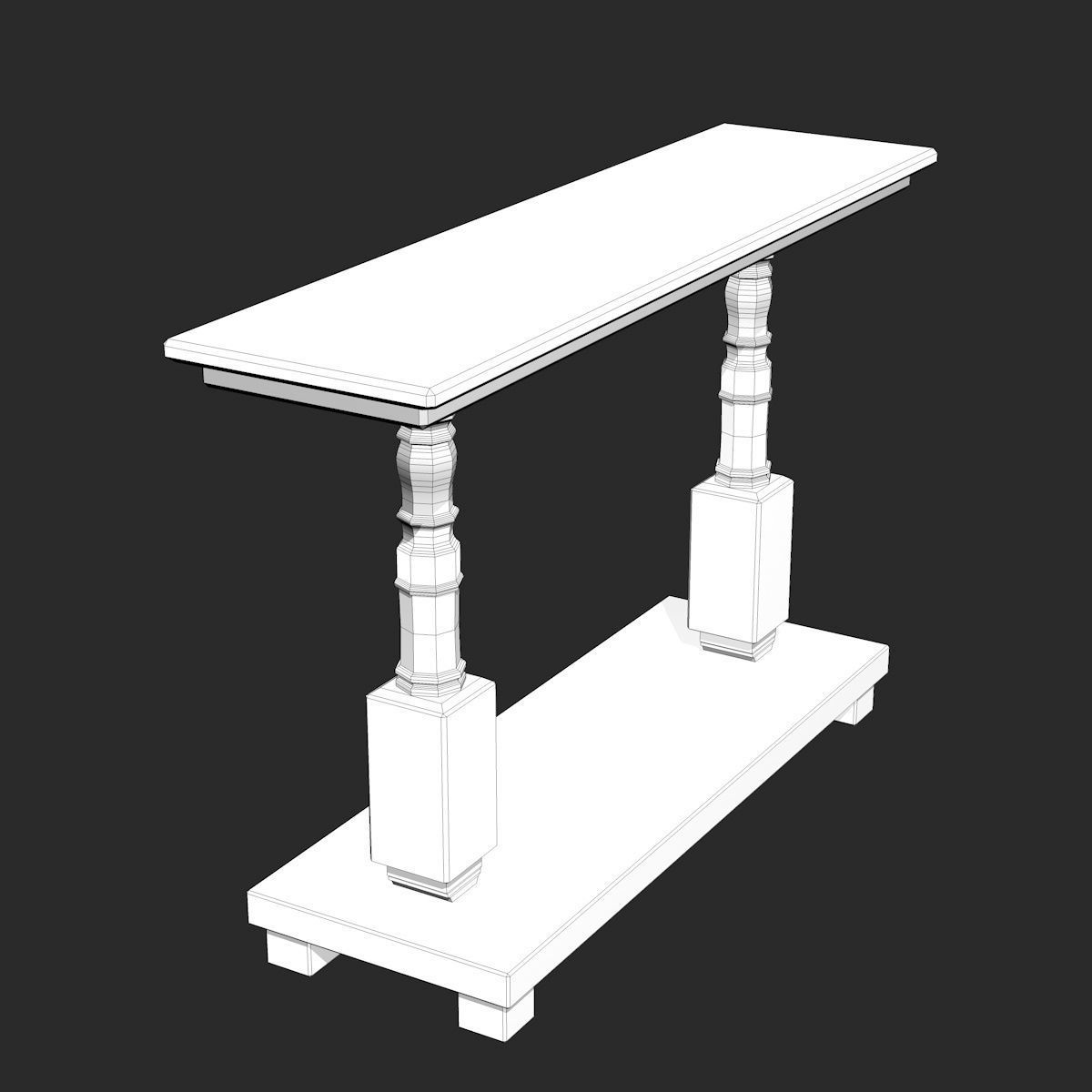 Ancient Black Stone Table Low-poly 3D model_6