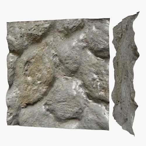 3D Stone Wall Low-poly 3D model