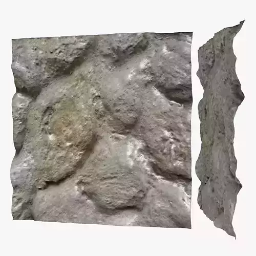 3D Stone Wall Low-poly 3D model