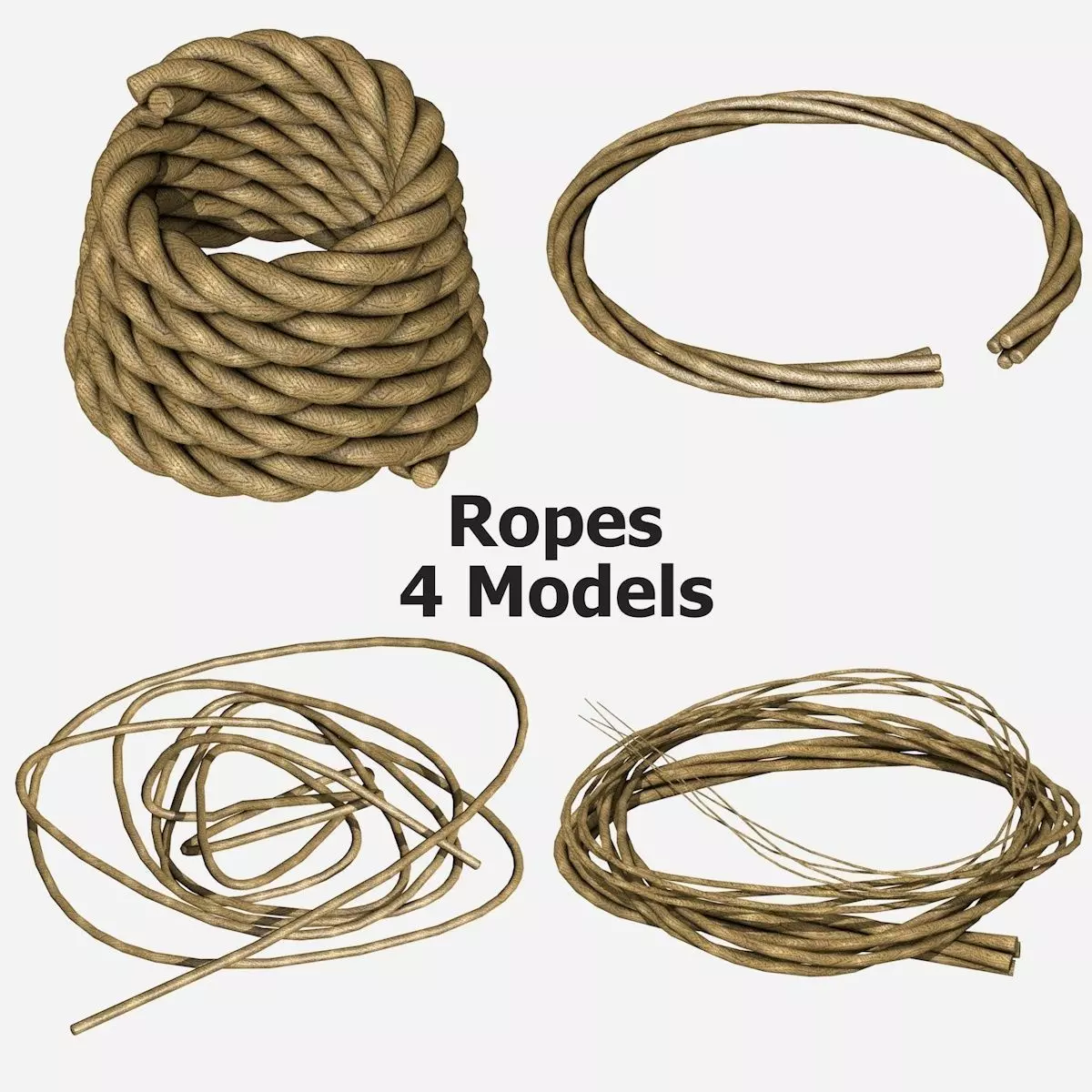 4 Different Rope Models  3D model_0