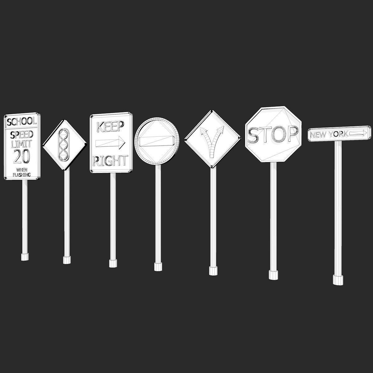 Road Signs  3D model_9