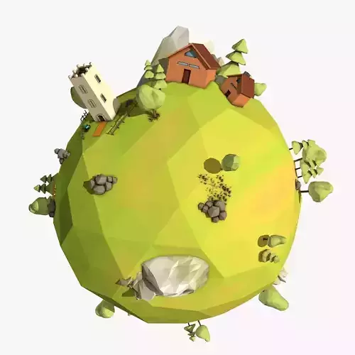 Cartoon Planet  Low-poly 3D model