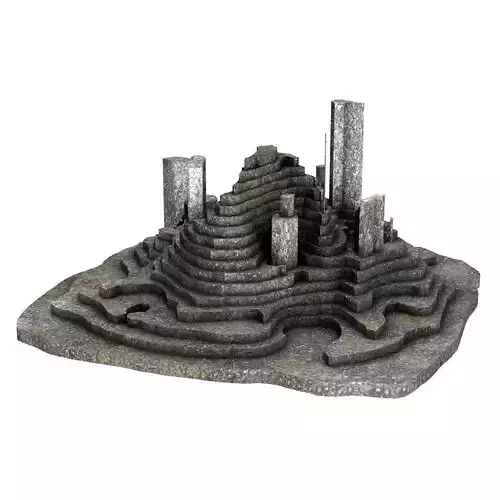 Stone Terrain Low-poly 3D model