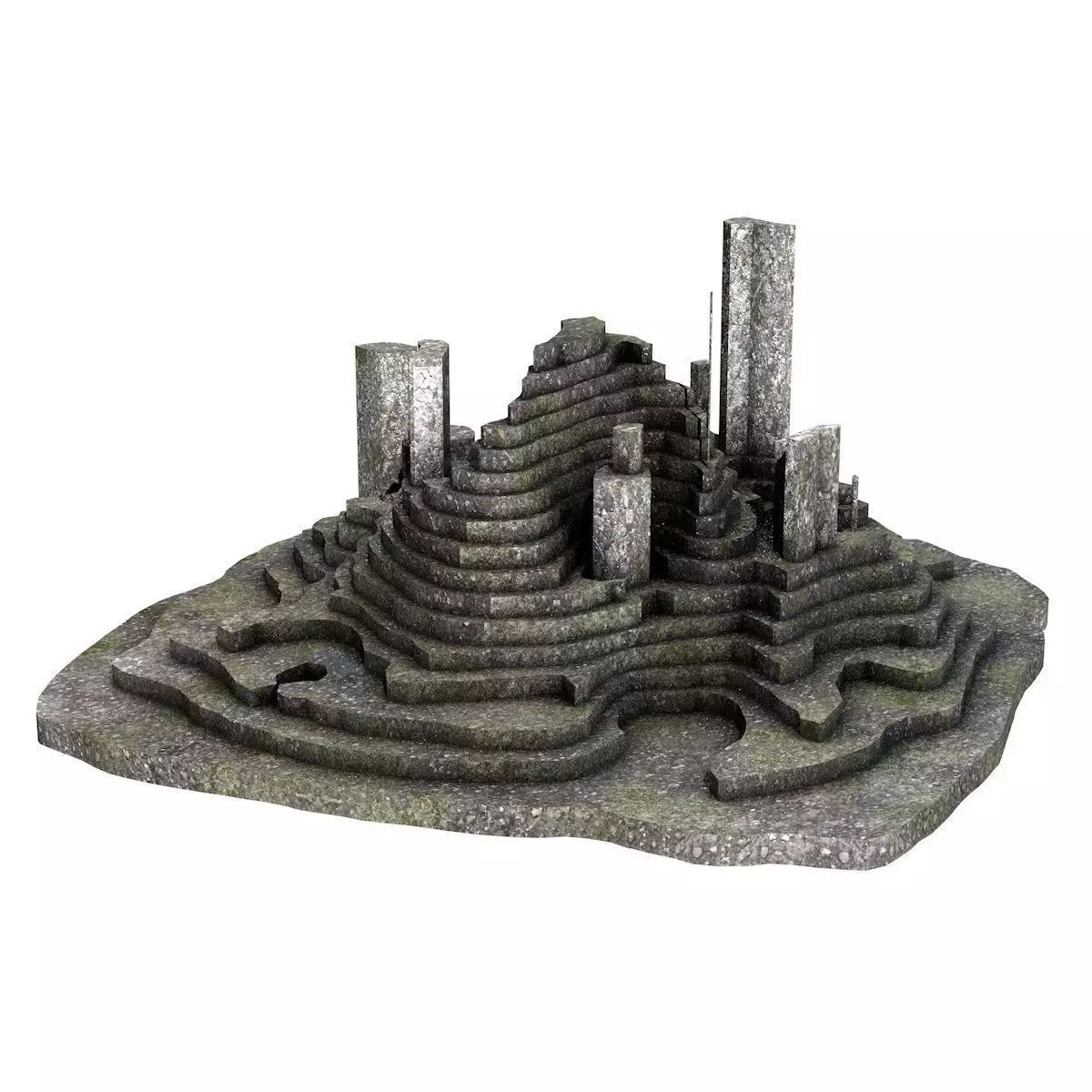 Stone Terrain Low-poly 3D model_0