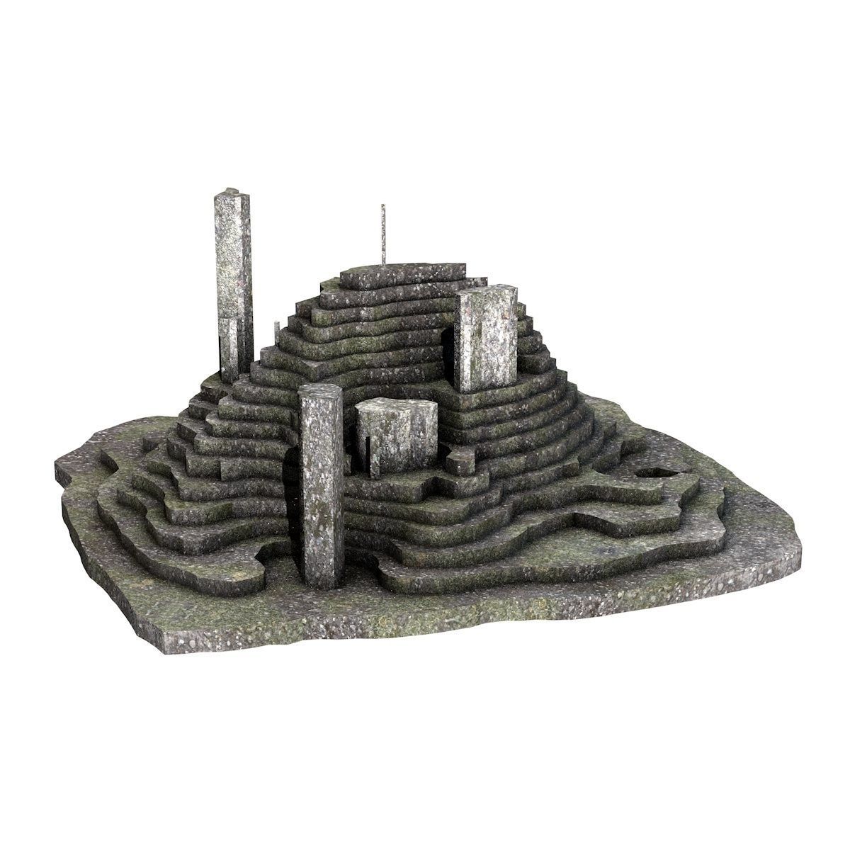 Stone Terrain Low-poly 3D model_2