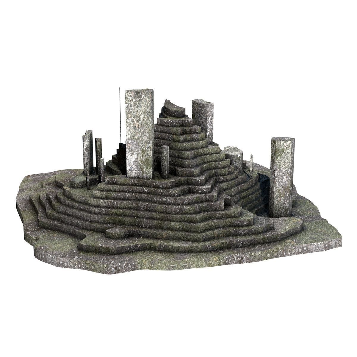 Stone Terrain Low-poly 3D model_1