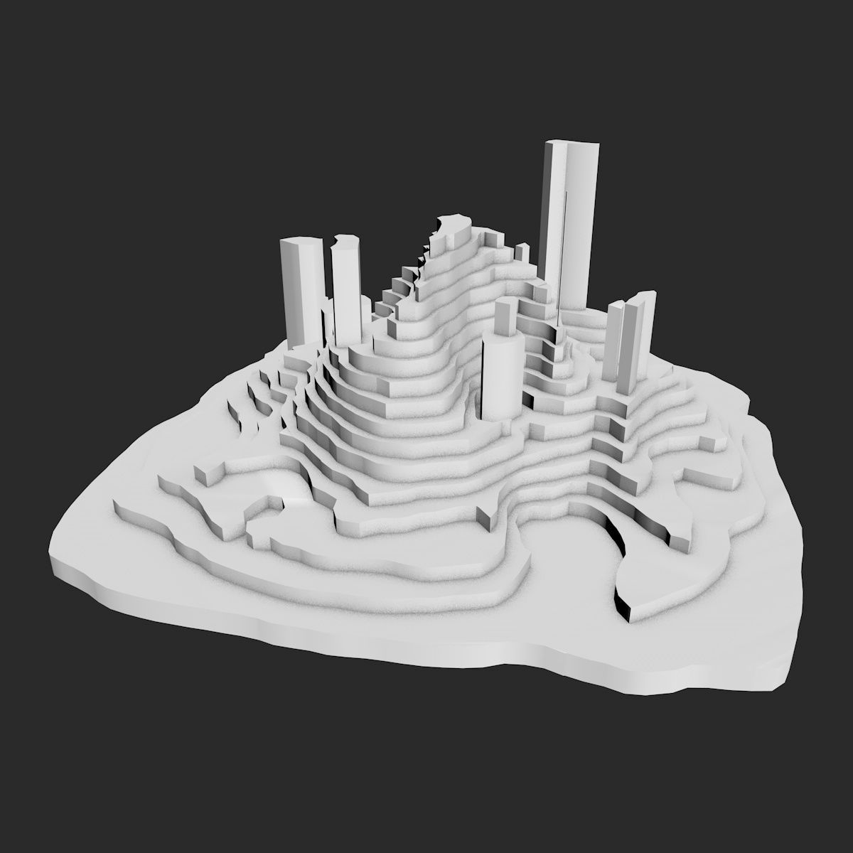 Mountain Landscape Low-poly 3D model_7