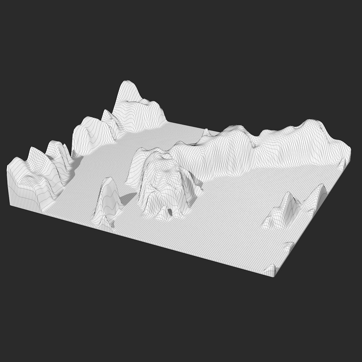 Mountain Landscape Low-poly 3D model_5