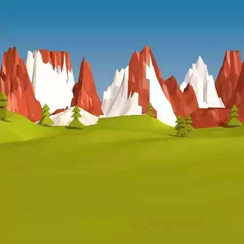Cartoon Mountain Landscape