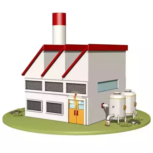 Cartoon Industrial Factory