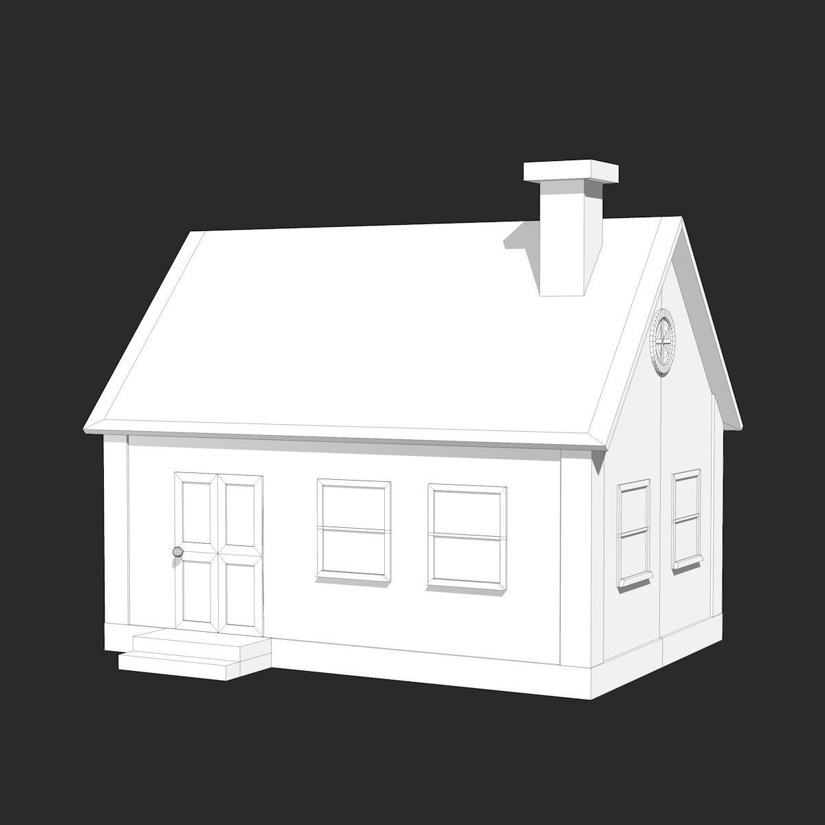Medieval House  Low-poly 3D model_7