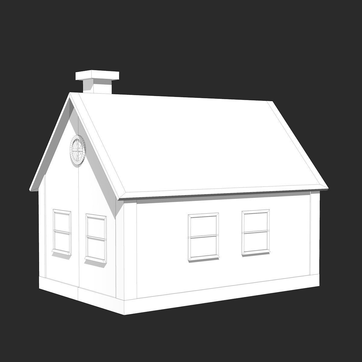 Medieval House  Low-poly 3D model_6