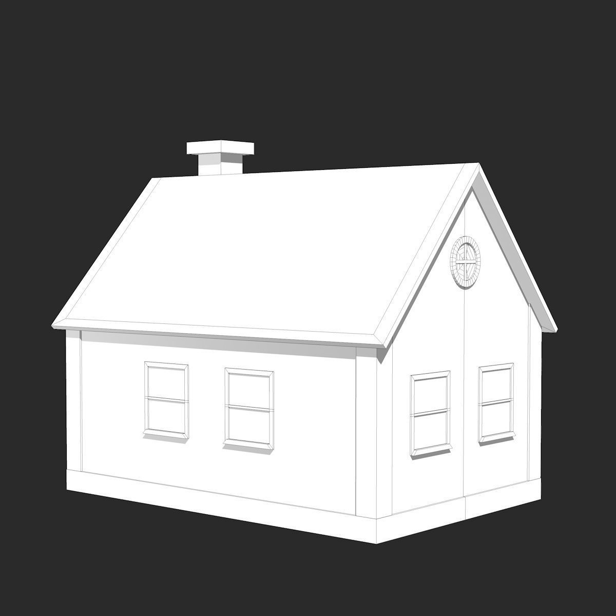 Medieval House  Low-poly 3D model_8