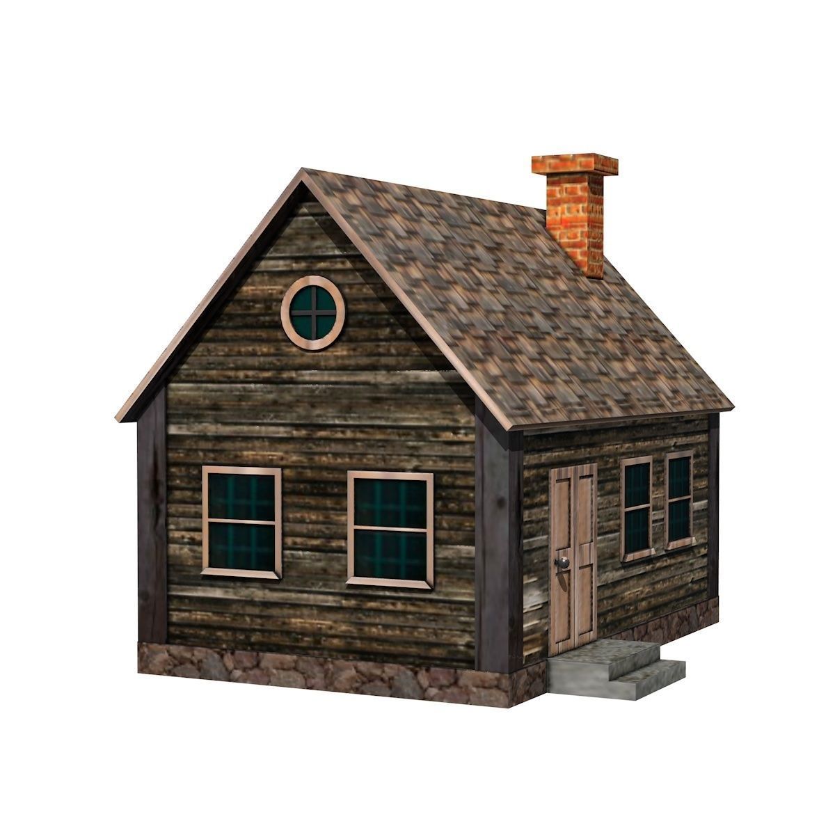 Medieval House  Low-poly 3D model_2