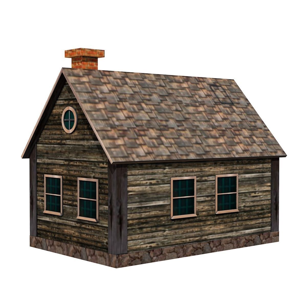 Medieval House  Low-poly 3D model_3