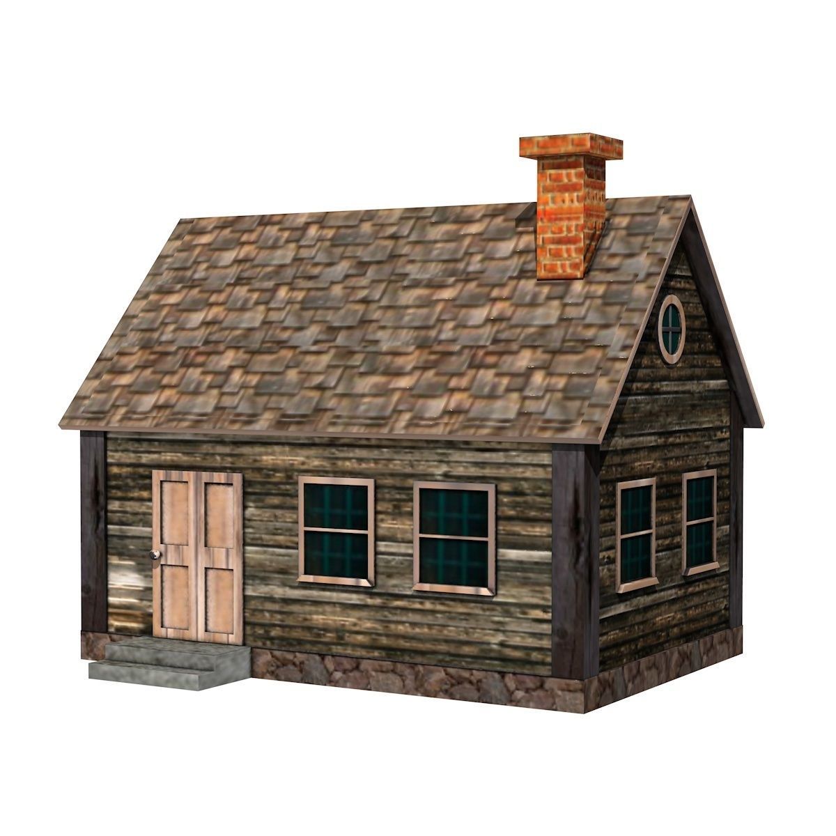 Medieval House  Low-poly 3D model_1