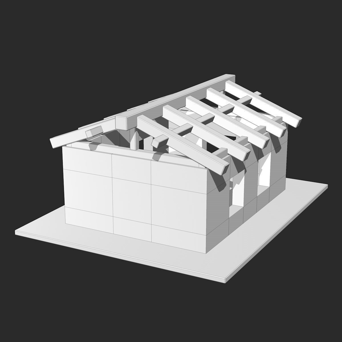 House under Construction Low-poly 3D model_6