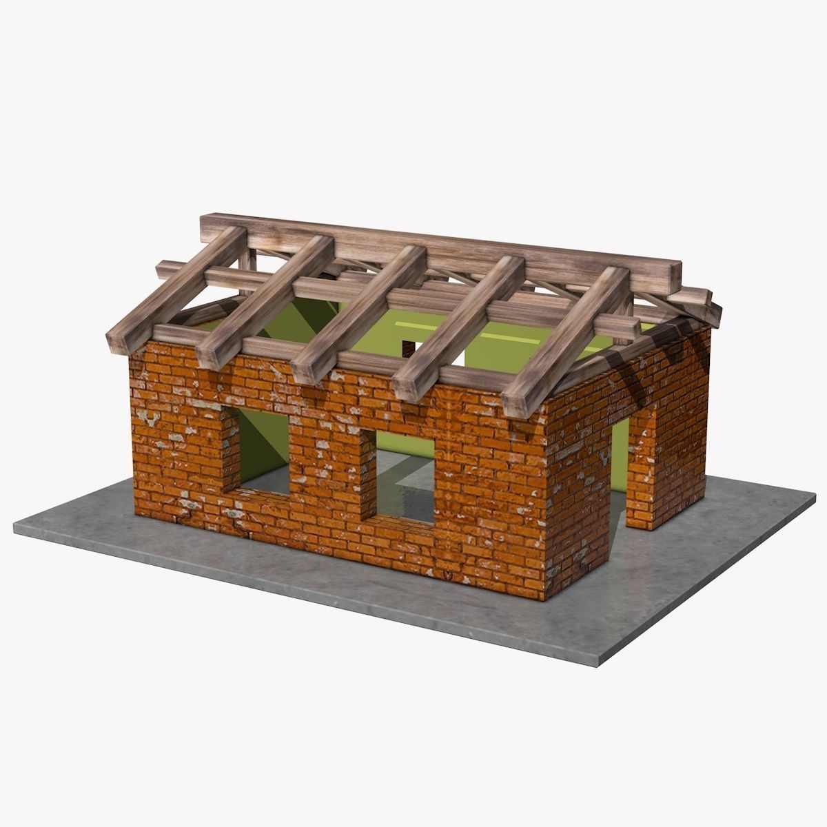 House under Construction Low-poly 3D model_5