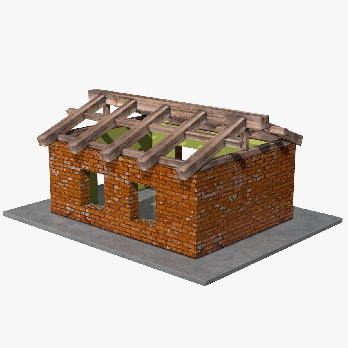 House under Construction Low-poly 3D model_4