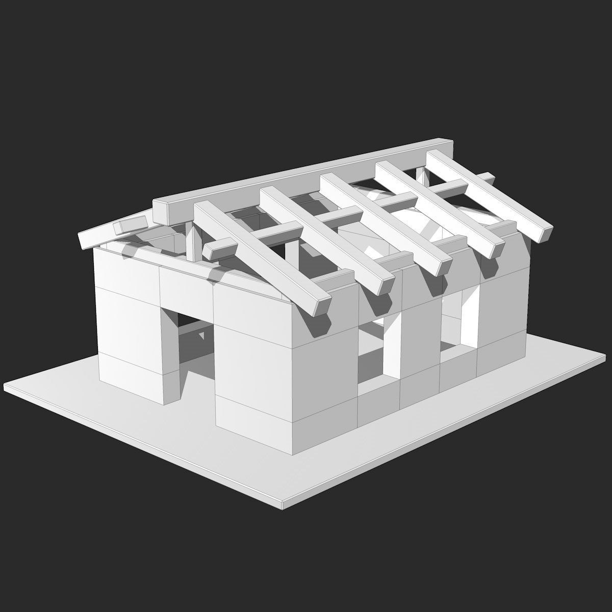House under Construction Low-poly 3D model_7