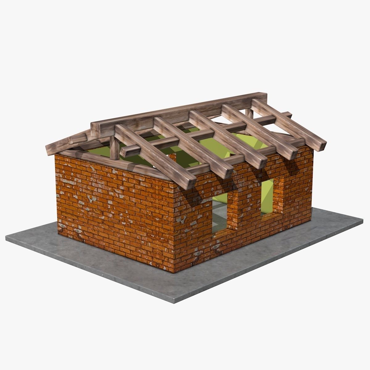 House under Construction Low-poly 3D model_3