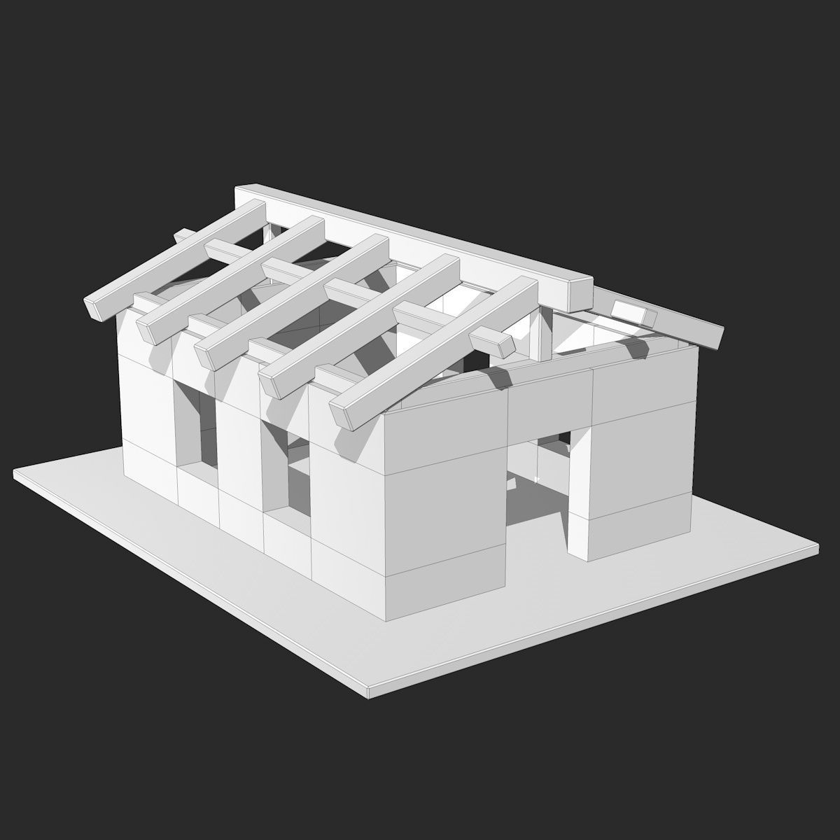 House under Construction Low-poly 3D model_10