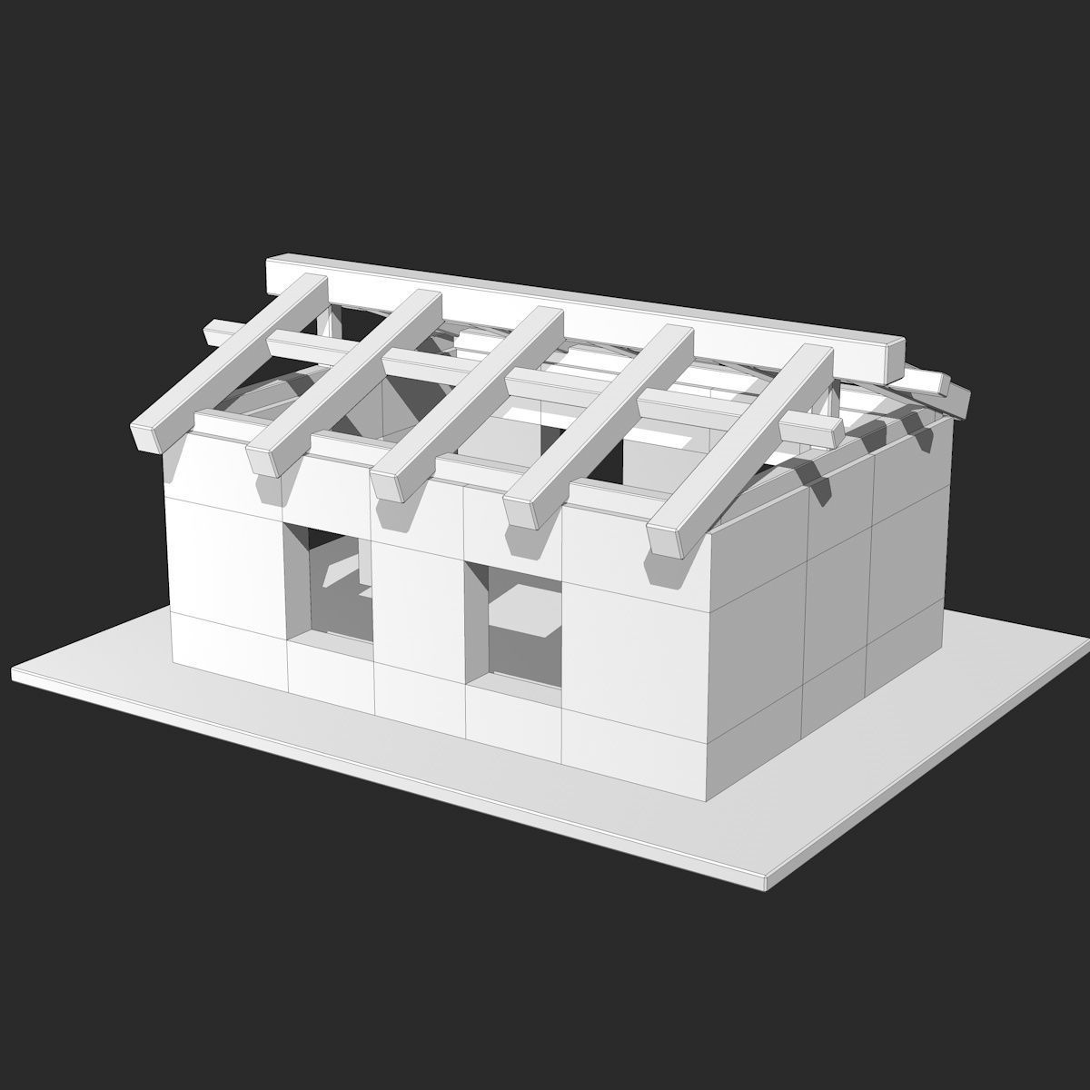House under Construction Low-poly 3D model_8
