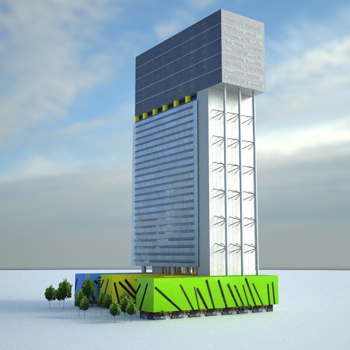 Brisbane Square Low-poly 3D model_7