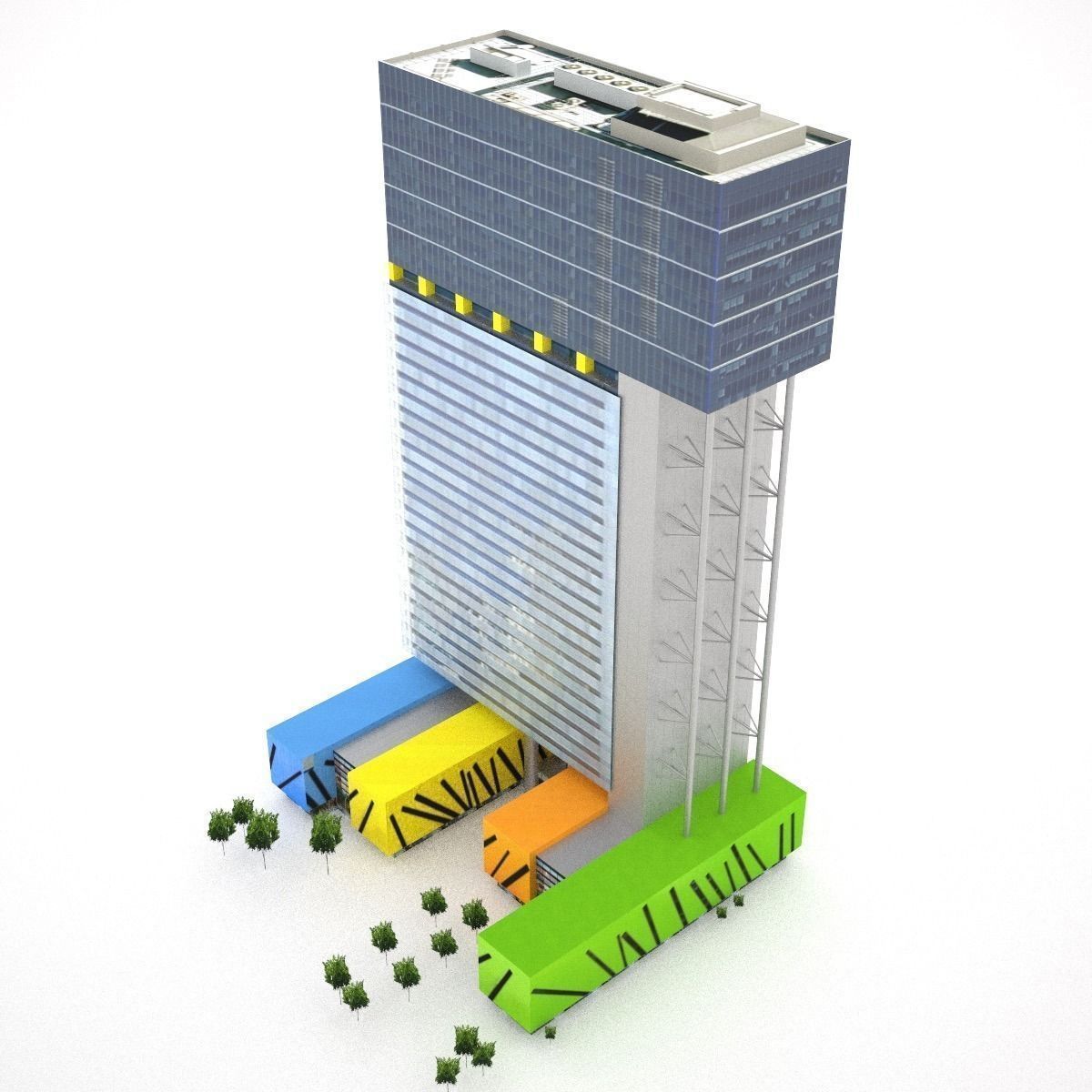 Brisbane Square Low-poly 3D model_1