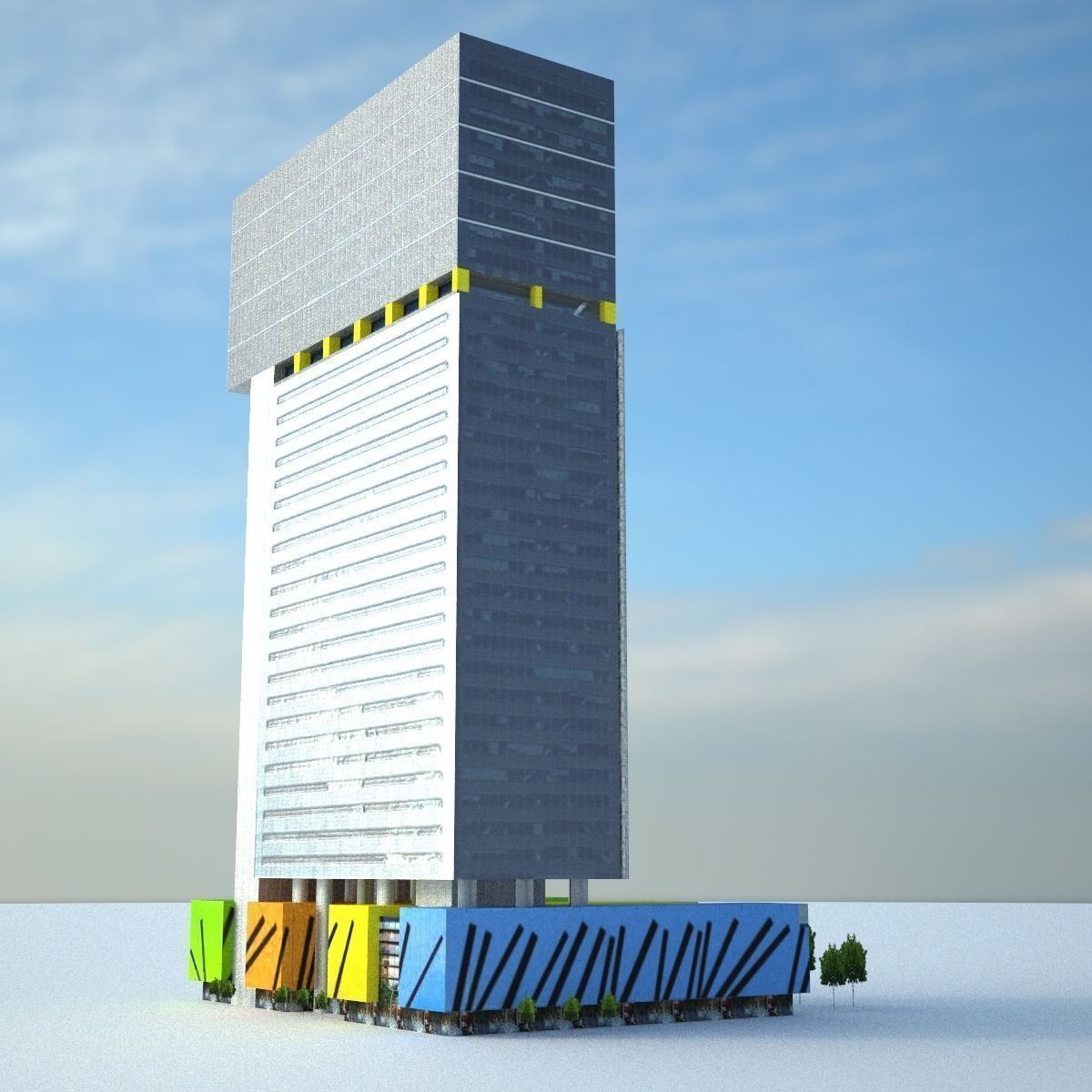 Brisbane Square Low-poly 3D model_6