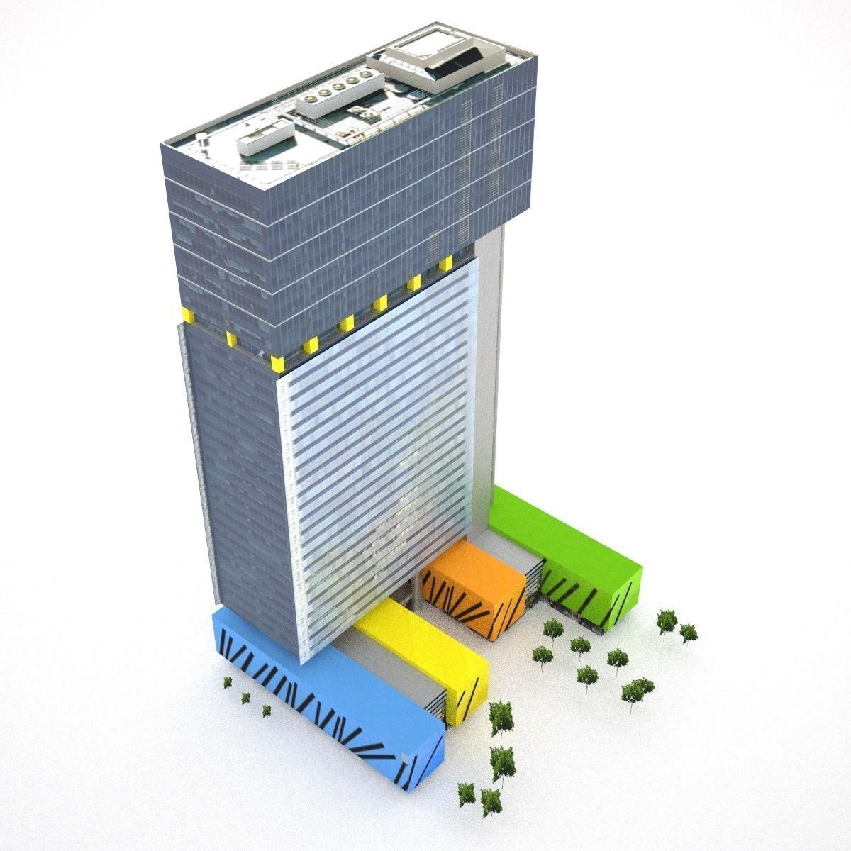 Brisbane Square Low-poly 3D model_2