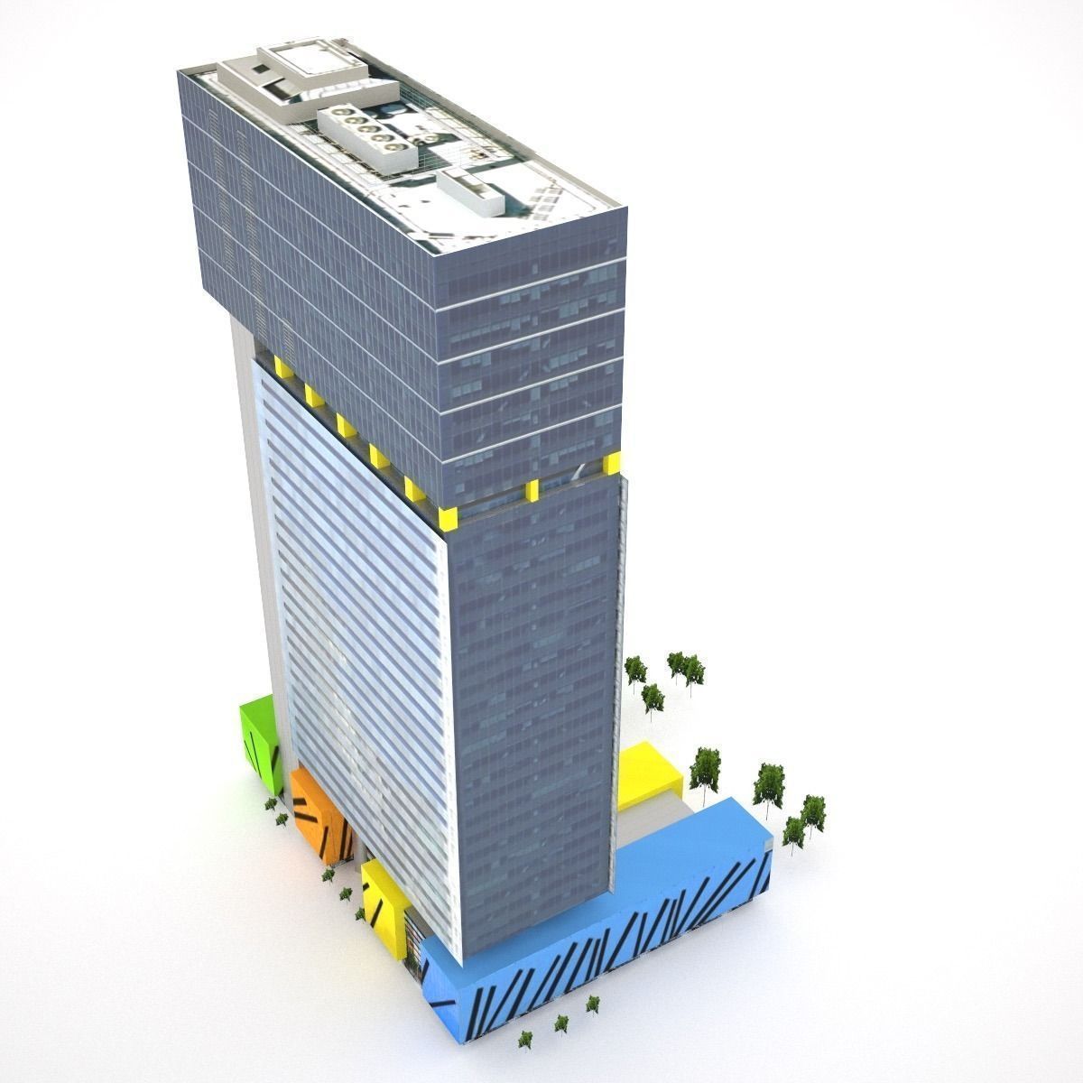 Brisbane Square Low-poly 3D model_3