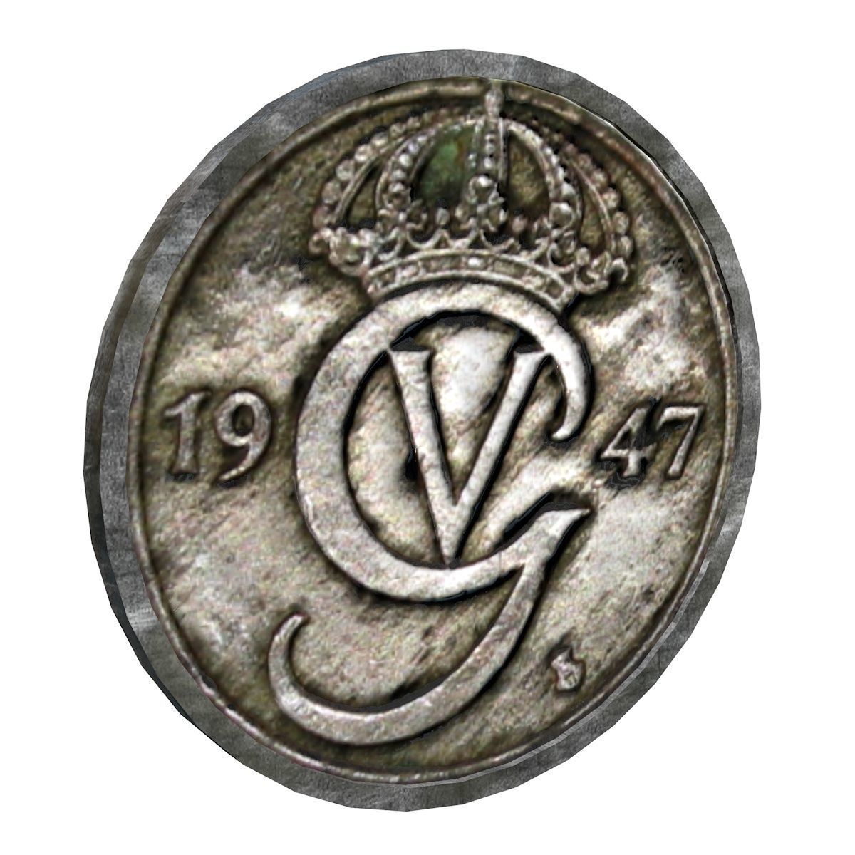 Historic Coins Low-poly 3D model_2