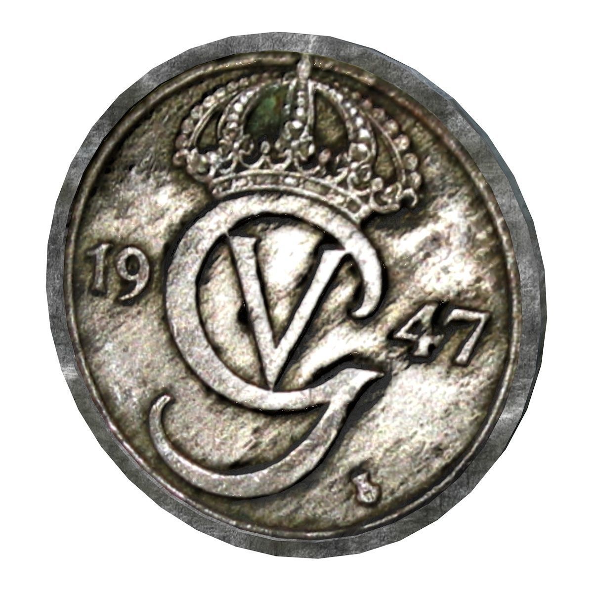 Historic Coins Low-poly 3D model_3