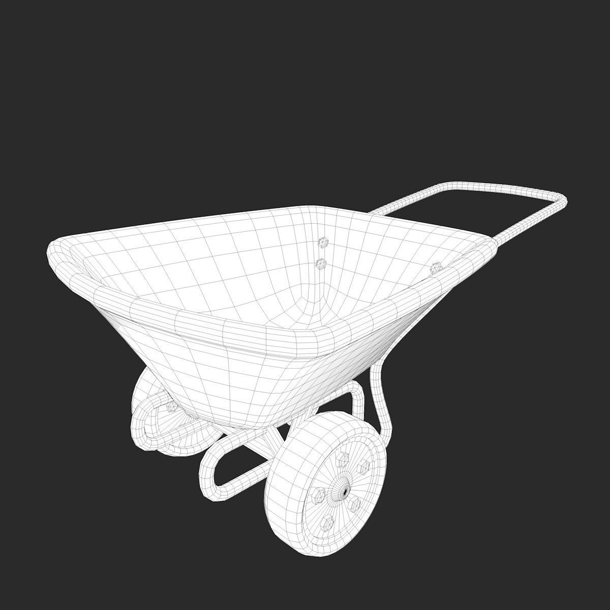 Cartoon Wheelbarrow  3D model_6