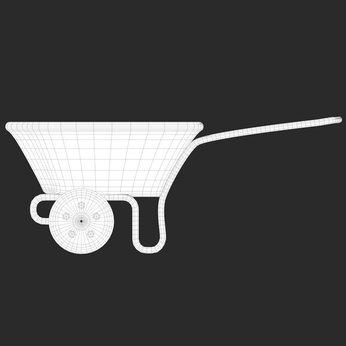 Cartoon Wheelbarrow  3D model_7