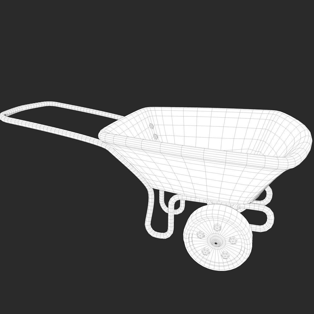 Cartoon Wheelbarrow  3D model_10