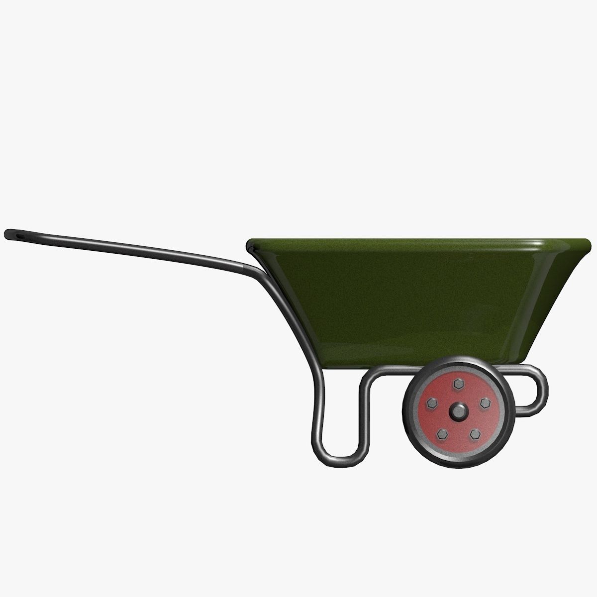 Cartoon Wheelbarrow  3D model_2
