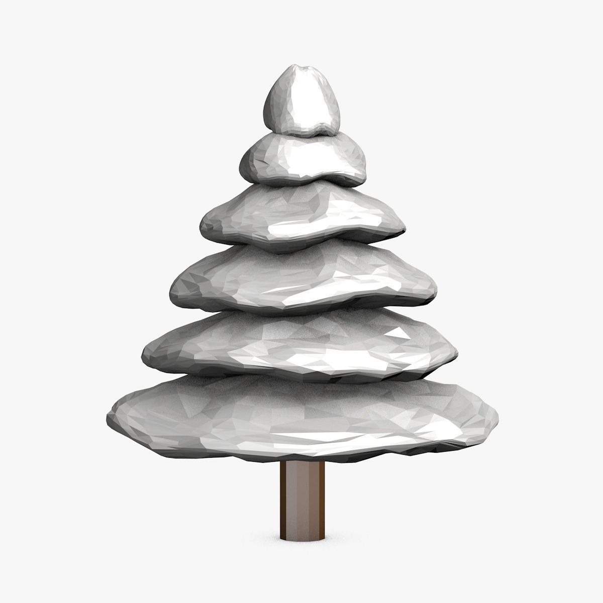 Colorful Cartoon Trees Low-poly 3D model_3