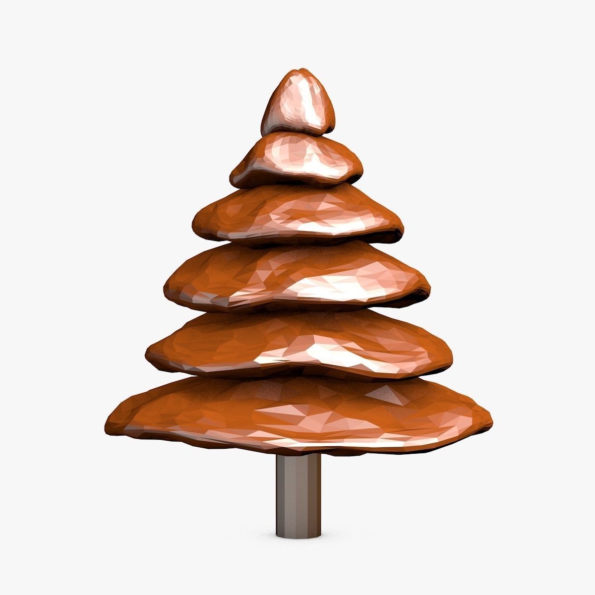 Colorful Cartoon Trees Low-poly 3D model_1