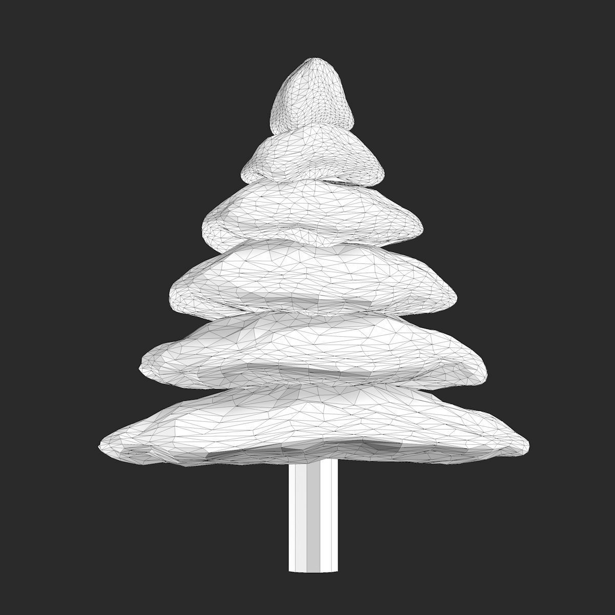 Colorful Cartoon Trees Low-poly 3D model_8