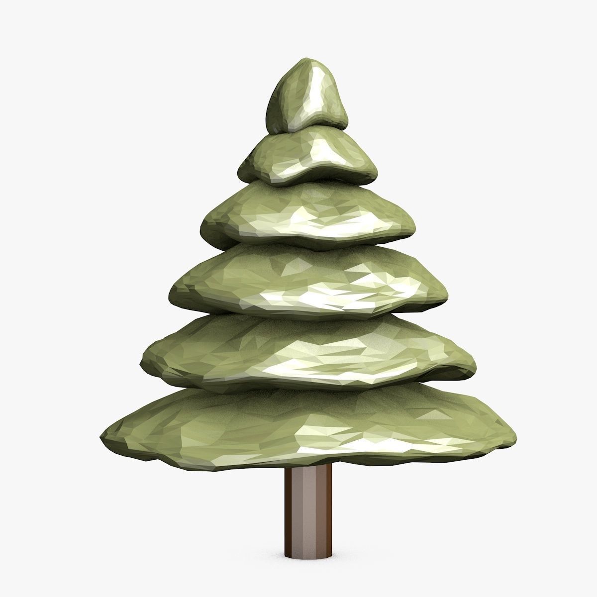 Colorful Cartoon Trees Low-poly 3D model_4