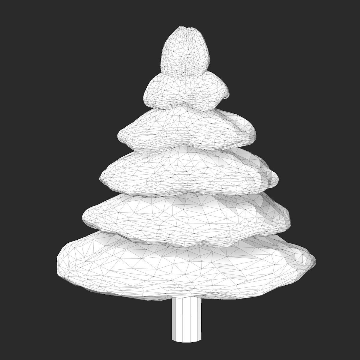 Colorful Cartoon Trees Low-poly 3D model_10