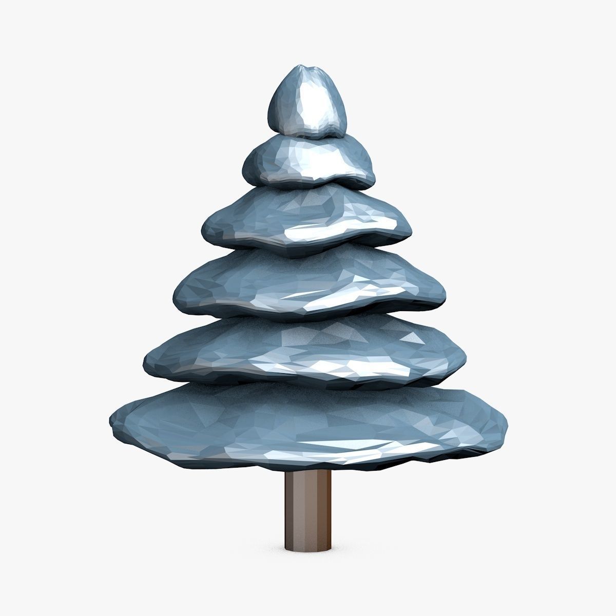 Colorful Cartoon Trees Low-poly 3D model_2