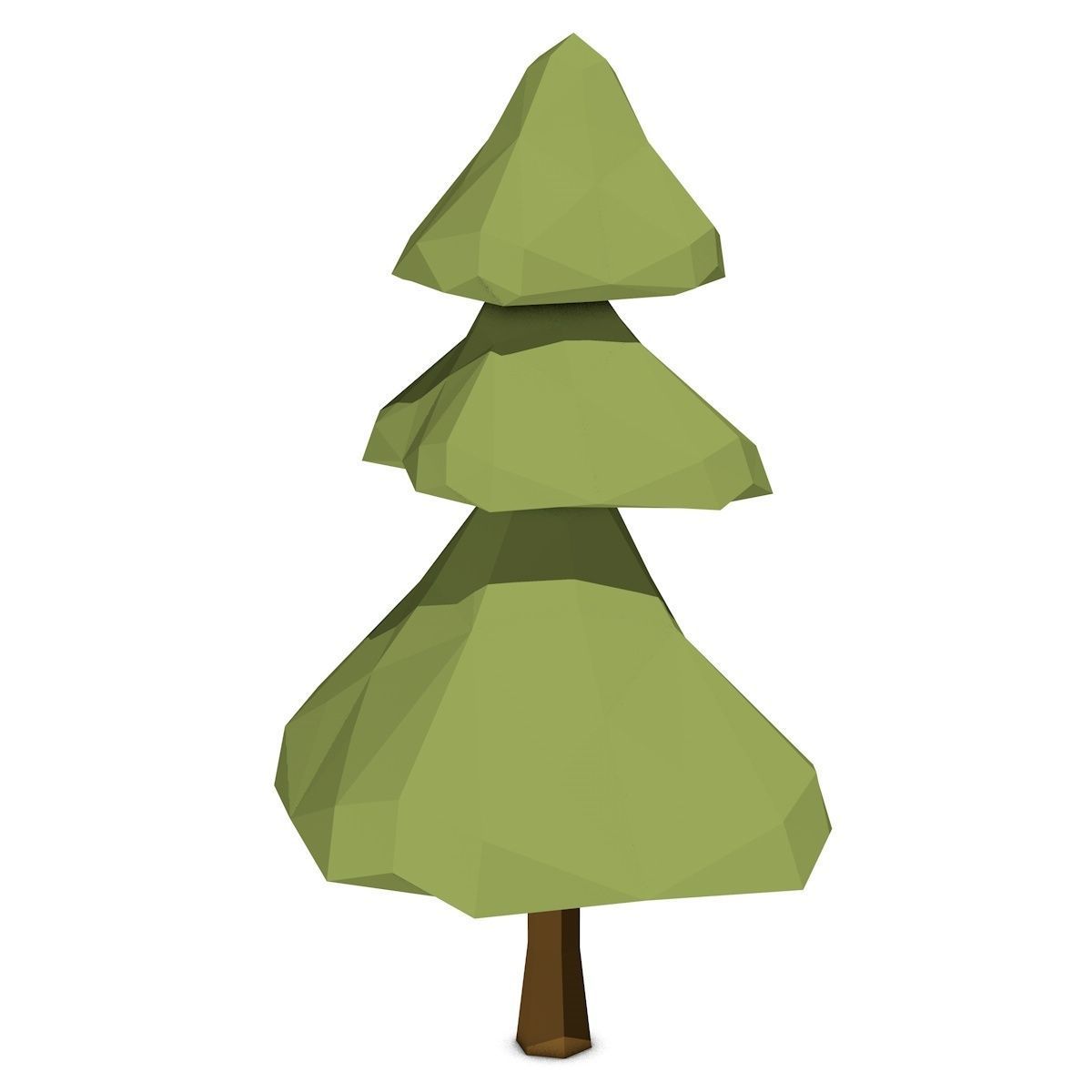 Cartoon Pine Tree Low-poly 3D model_2