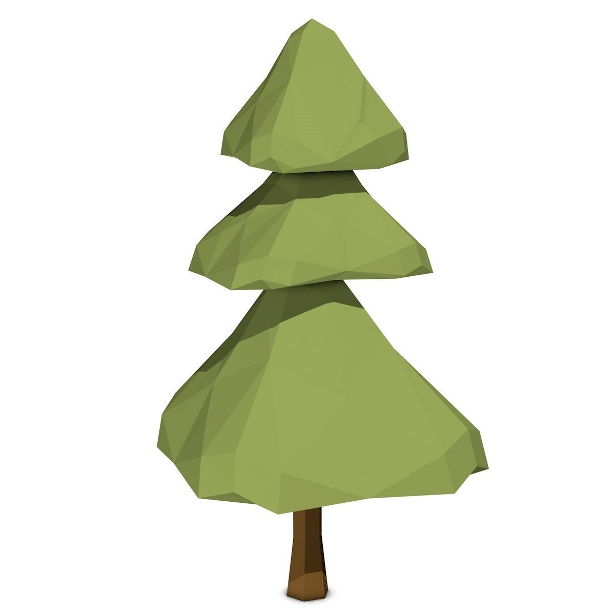 Cartoon Pine Tree Low-poly 3D model_3
