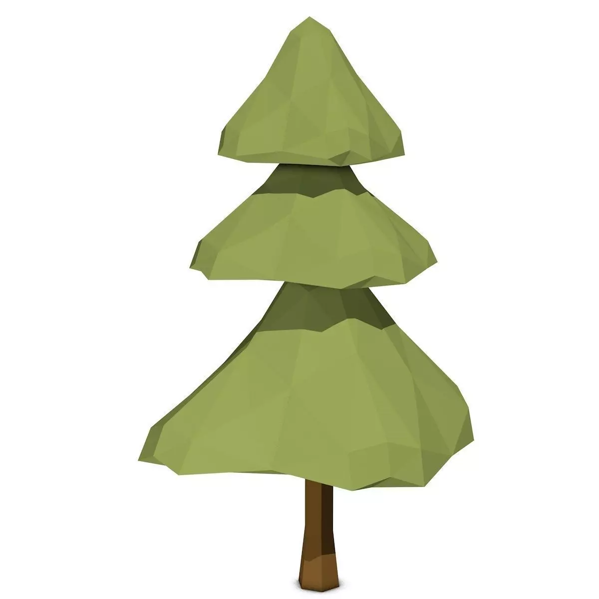 Cartoon Pine Tree Low-poly 3D model_0